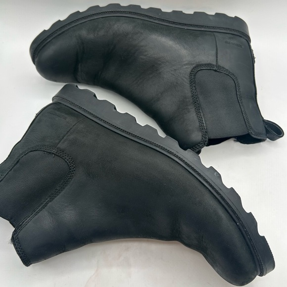 Sorel Women's Ainsley Boot Size 10.5 Waterproof  Chelsea Pull On Black Leather - Picture 6 of 10